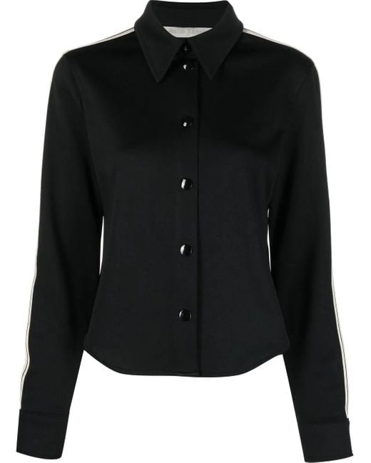 Palm Angels Black Stripe-Detail Slim Shirt
