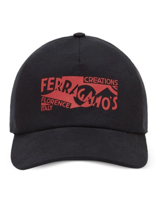 Ferragamo Gray Venna Logo-print Baseball Cap for men