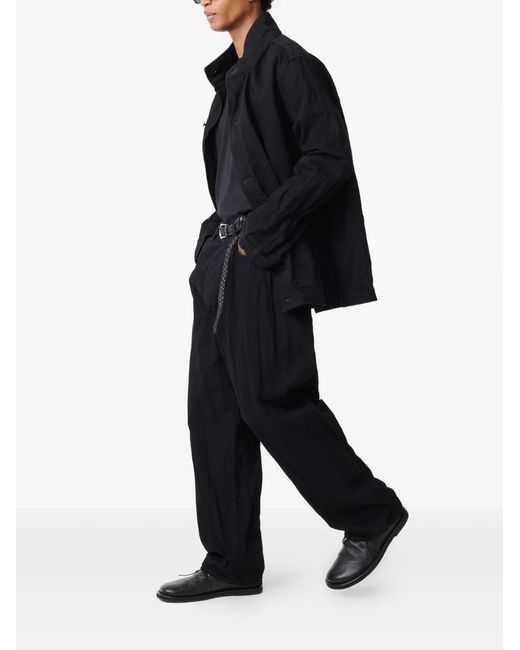 Studio Nicholson Black District Crinkle Patch-Pockets Jacket