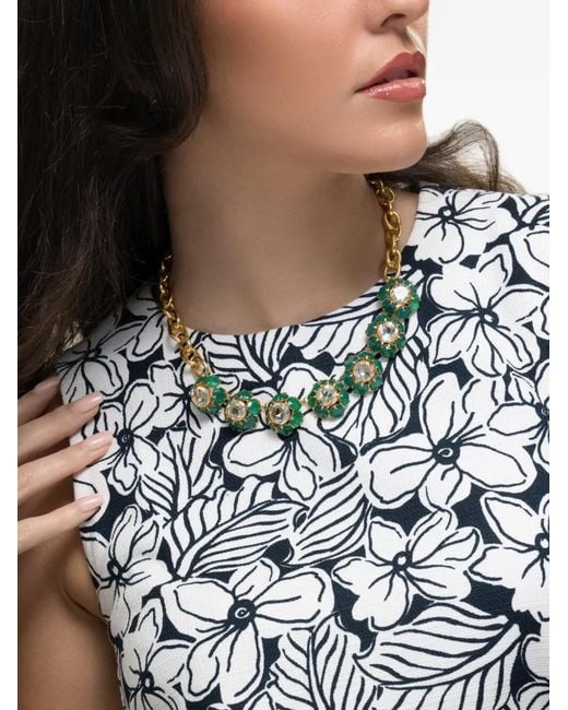 Bounkit Metallic Collier Odessa Serti D'Onyx Et D'Améthyste