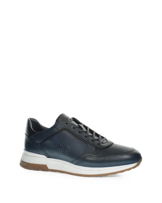 La Martina Blue Buttero Leather Sneakers for men