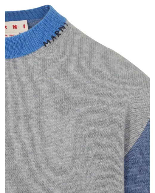 Marni Kasjmier Trui Met Colourblocking in het Gray voor heren