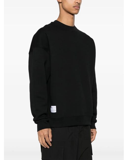 Alpha Industries Black Logo-Print Sweatshirt for men