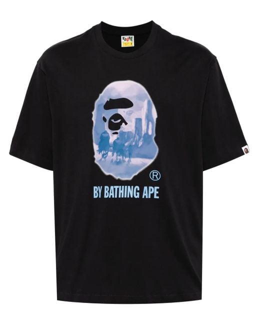 A Bathing Ape Black Logo Print T-Shirt for men