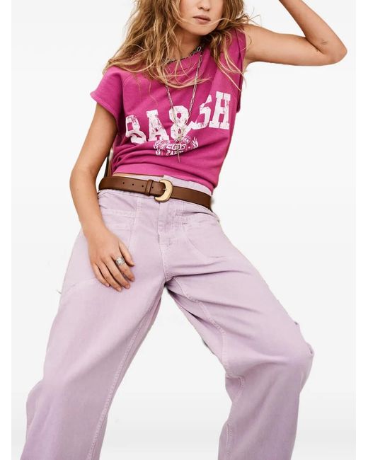 Ba&sh Purple Filma Wide-Leg Jeans