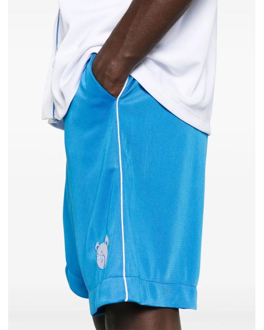 INBETWEENERS Blue Logo-Embroidered Track Shorts