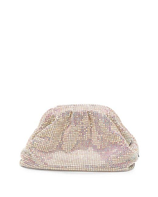 Twentyfourhaitch Natural Petra Crystal-Embellished Clutch Bag