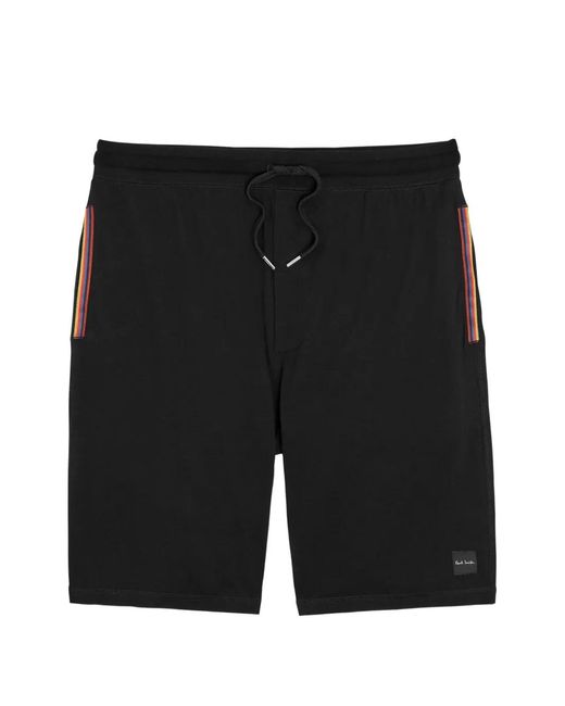 Paul Smith Black Artist Stripe Drawstring Shorts for men