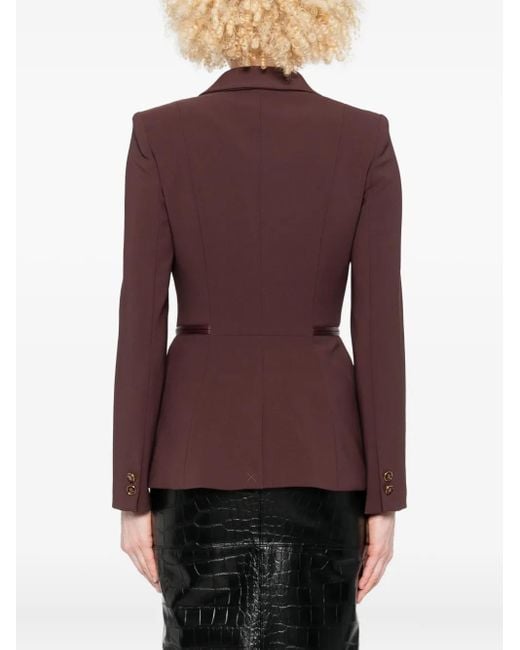 Elisabetta Franchi Jack Met Dubbele Rij Knopen En Rits in het Purple