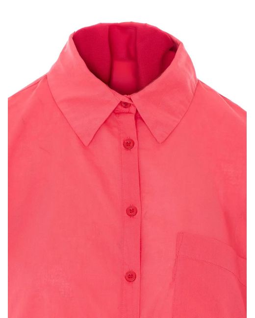 SOSUE Pink Short-Sleeve Cotton Shirt