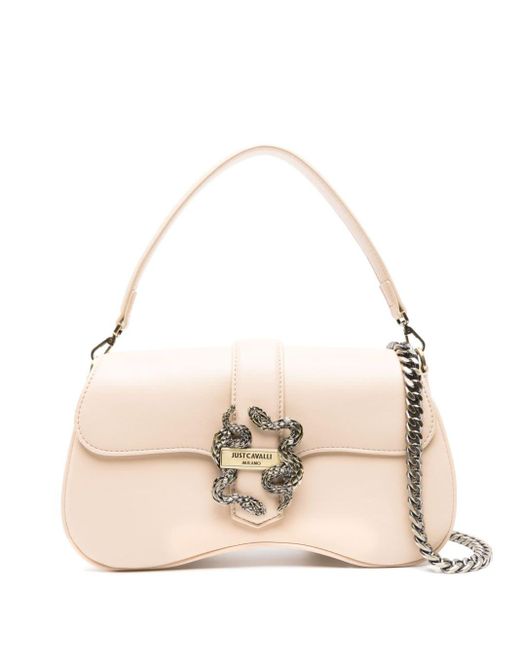 Just Cavalli Natural Snake-detail Faux-leather Bag
