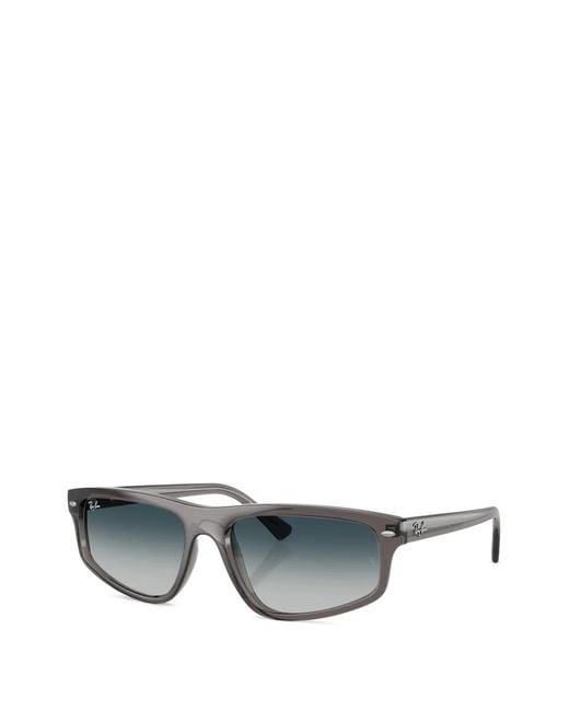 Ray-Ban Gray Rectangle-Frame Sunglasses