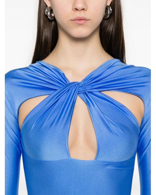 Coperni Blue Twisted Cut-Out Mini Dress