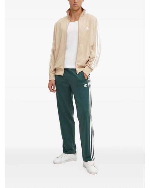 Adidas Green Stripe-Detail Track Pants for men