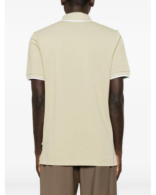 Boss Natural Parlay 190 Logo-Print Tipped Polo Shirt for men