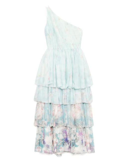 Saiid Kobeisy フローラル ドレス Blue