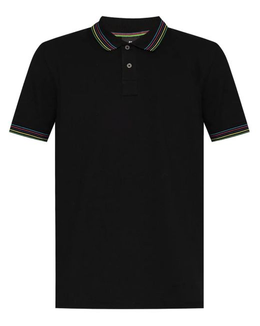 Paul Smith Poloshirt mit gestreiftem Detail in Black für Herren