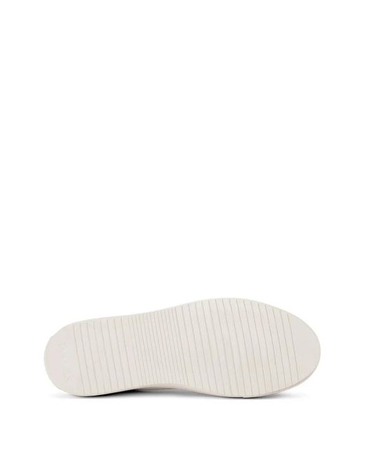 Doucal's White Lace-Up Leather Sneakers