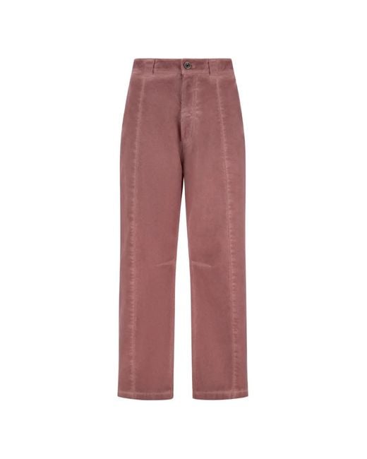 Herno Red Stitched-Detail Straight-Leg Jeans