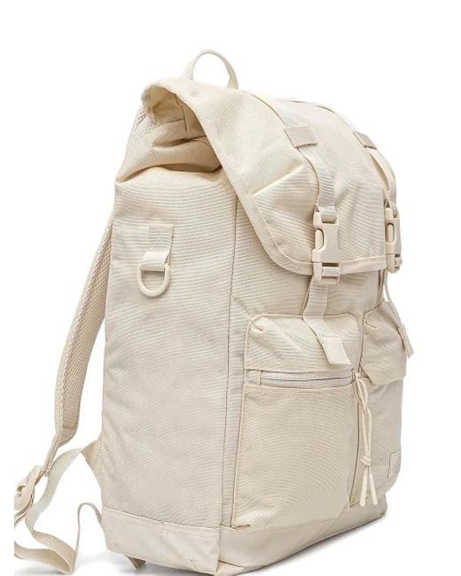 Eastpak White Flap-Pocket Buckle-Detail Backpack