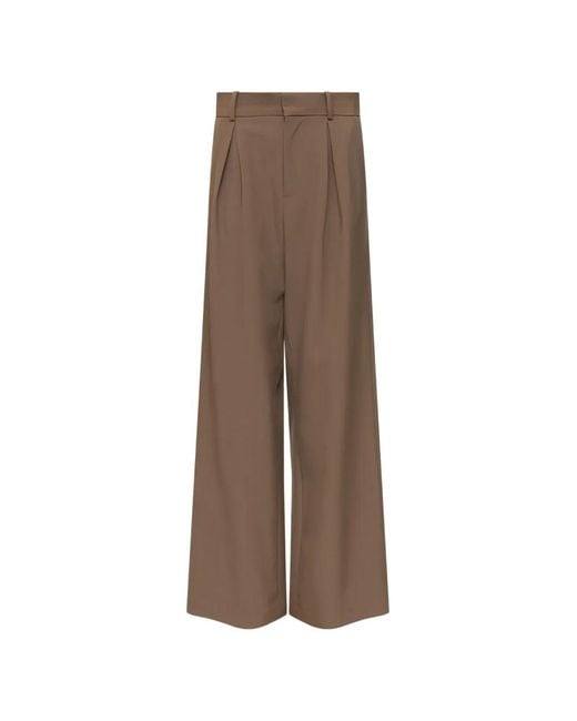 MM6 by Maison Margiela Brown Mannequin-Label Wool-Blend Pleated Trousers