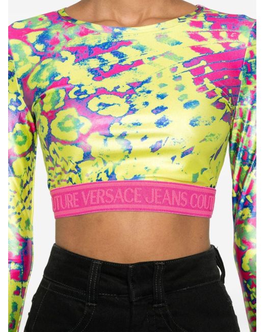 Versace Pink Animalier Cropped-Top