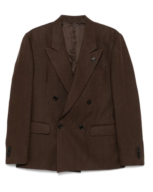 Lardini Brown Linen Blazer for men