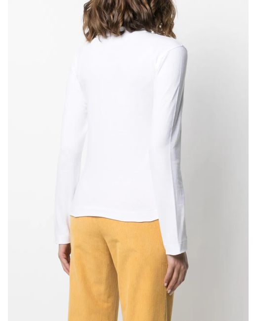 COMME DES GARÇONS PLAY White Long-Sleeved Multi-Logo T-Shirt
