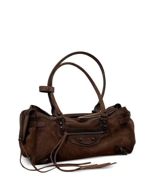 Balenciaga Brown Le City East West Shoulder Bag
