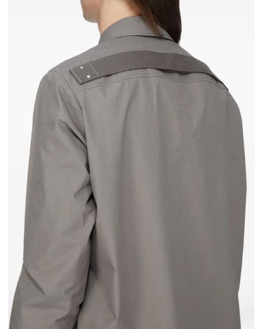 Rick Owens Gray Fog Pocket Long-Sleeve Shirt for men