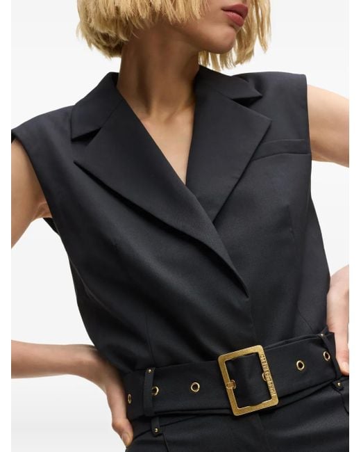 Karl Lagerfeld Black Nietenweste mit Gürtel