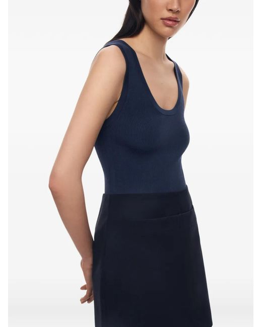 12 STOREEZ Blue Zoe Ribbed-Knit Tank Top