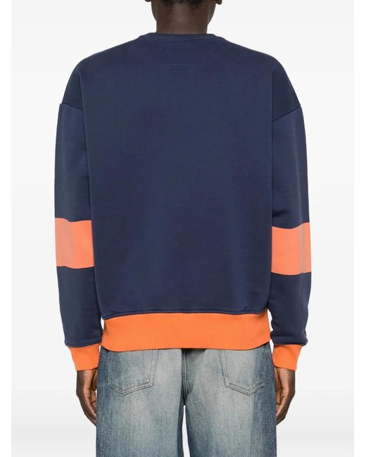 Napapijri Blue Logo Striped Sweatshirt for men