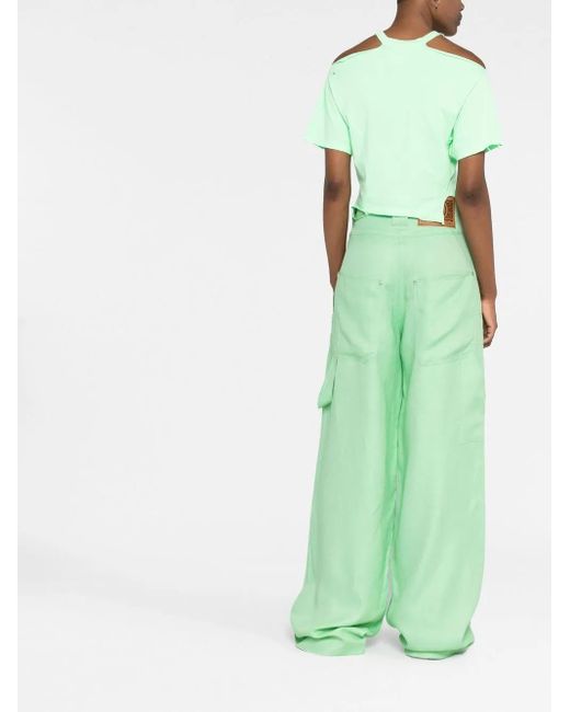 Stella McCartney Green Wide-Leg Trousers