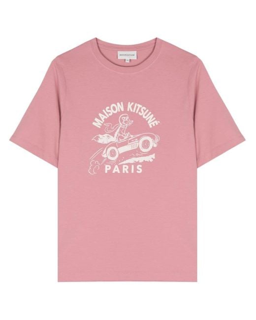 Maison Kitsuné Pink Racing Wheels T-Shirt