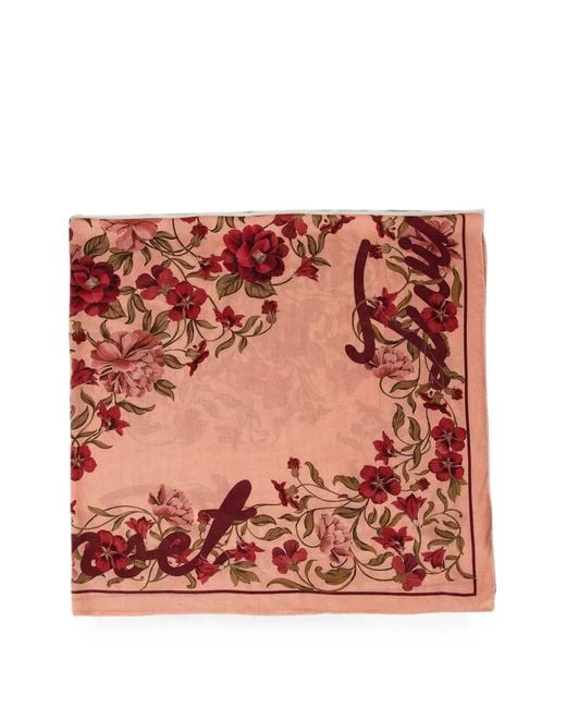 Twinset Pink Floral-Print Kefiah