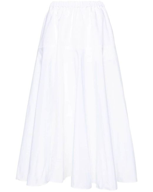 Jupe longue à taille haute Patou en coloris White
