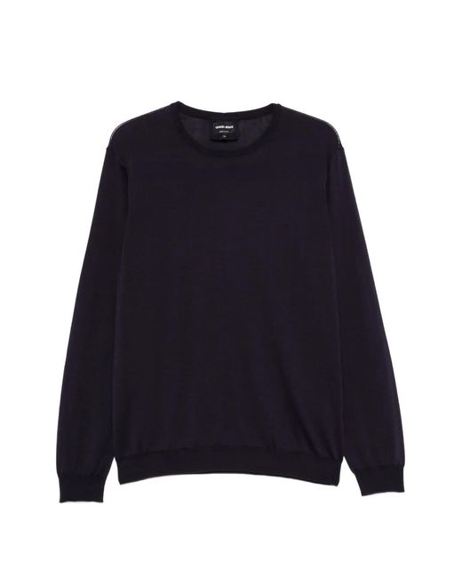 Giorgio Armani Blue Crew-Neck Sweater for men