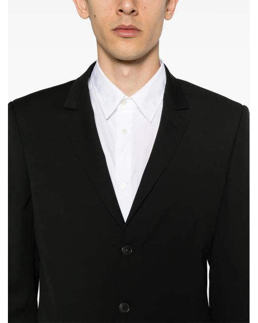 Isabel Benenato Black Single-Breasted Wool Blazer for men