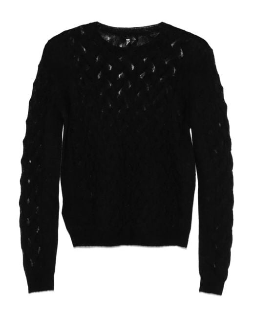 Dondup Black Geometric-pattern Knitted Sweater