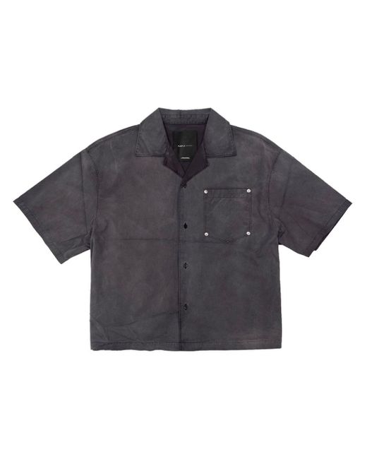 Purple Brand Gray Short-sleeve Cotton Shirt for men