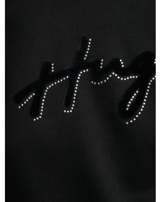 Sudadera con aplique del logo HUGO de color Black
