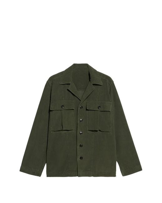 Fortela Green Solomon Corduroy Chest-Pocket Shirt for men