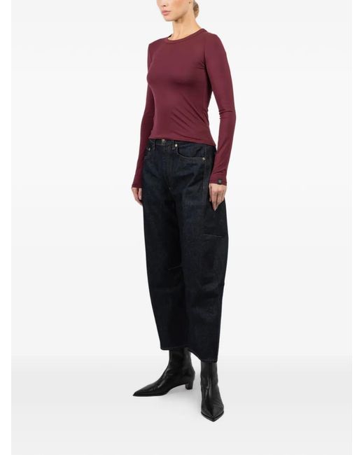 Rag & Bone Red Luca Long-Sleeve Round-Neck T-Shirt