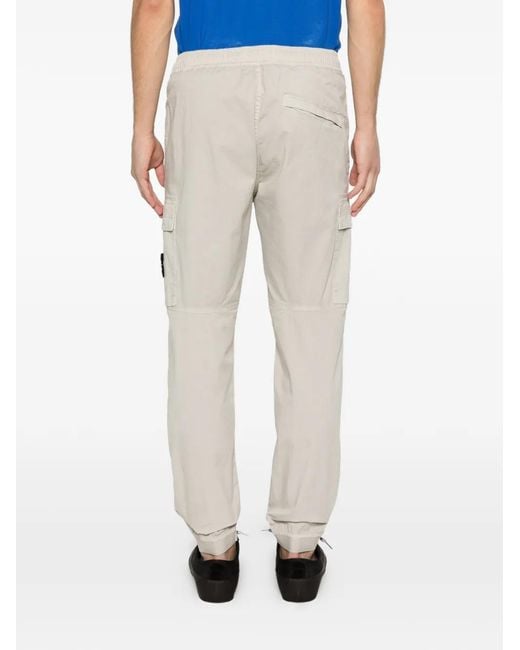 Stone Island White Trousers for men