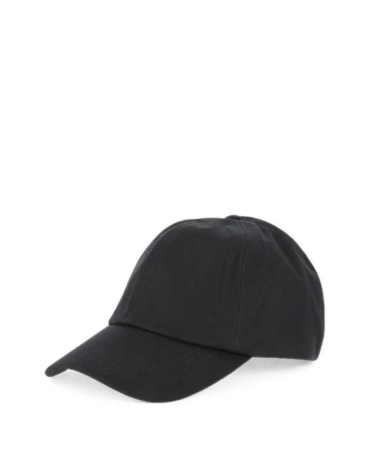 Barbour Black Waxed-Cotton Cap for men
