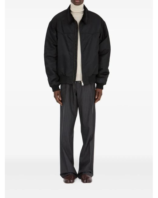 Maison Margiela Black Zip-up Cutaway-collar Jacket for men