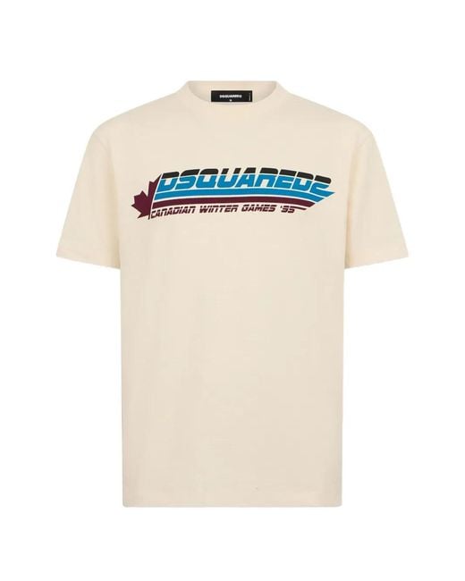 DSquared² White Graphic-Print T-Shirt for men