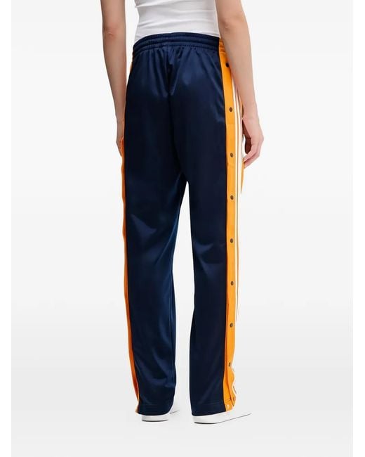 Adidas Blue Side-Stripe Press-Stud Track Pants