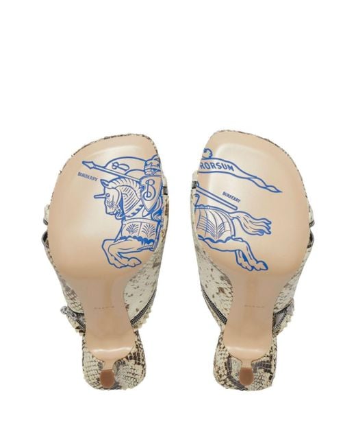 Sandalias con tacón de 85 mm Burberry de color White